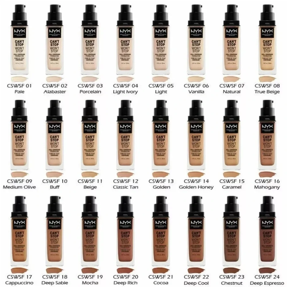 NYX PROFESSIONAL MAKEUP 18 Deep Sable Can't Stop Won't Stop Foundation 1oz